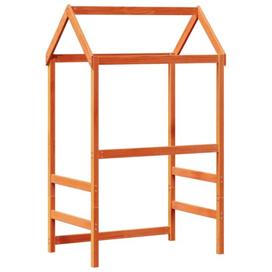 Kinderbedhuisje 118x70x176,5 cm massief grenenhout wasbruin