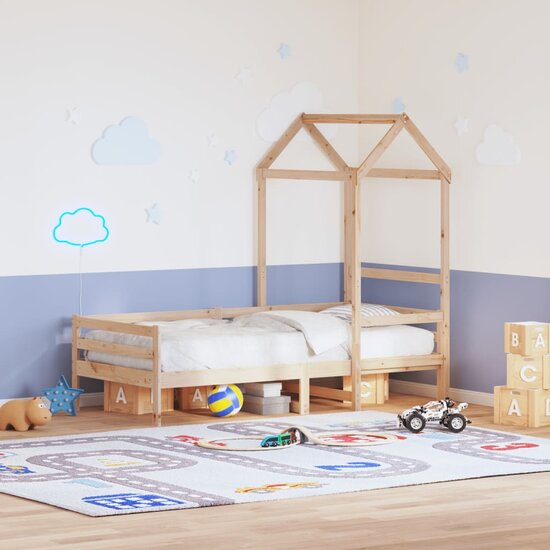 Kinderbedhuisje 118X70X176,5 Cm Massief Grenenhout 118 x 70 x 176.5 cm Naturel