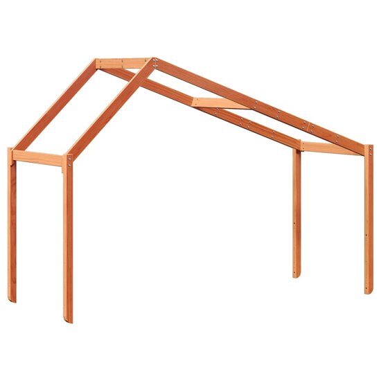 Kinderbedhuisje 203x80,5x142 cm massief grenenhout wasbruin