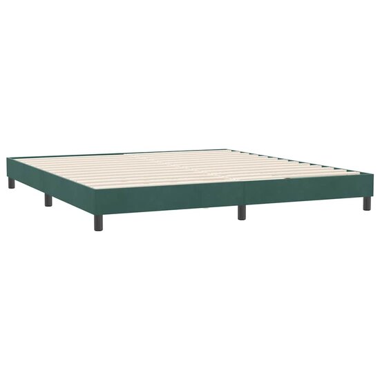 Boxspringbed Zonder Matras Fluweel Donkergroen 180 x 220 cm 25 cm