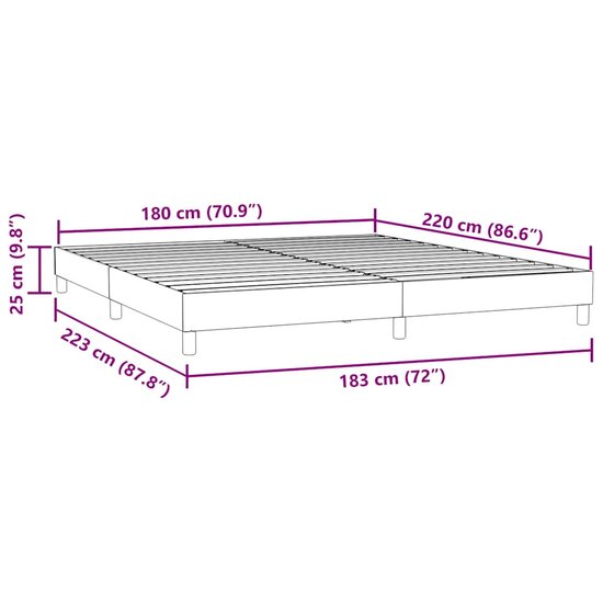 Boxspringbed Zonder Matras Fluweel Donkergroen 180 x 220 cm 25 cm
