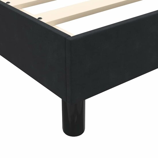 Bed Boxspring Zonder Matras Fluweel Zwart 160 x 220 cm 25 cm