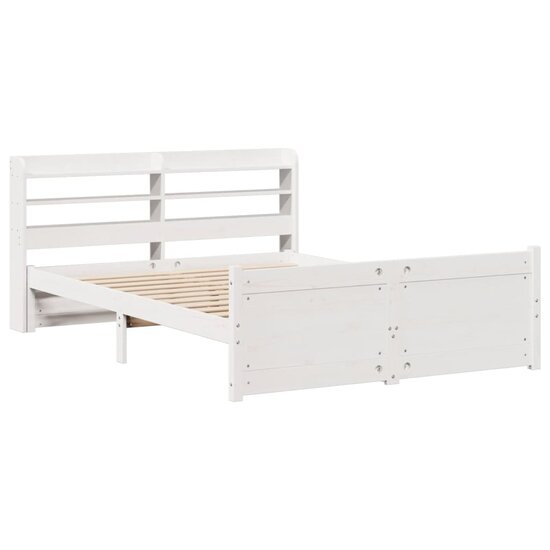 Bedframe met hoofdeinde zonder matras 140x200 cm wit