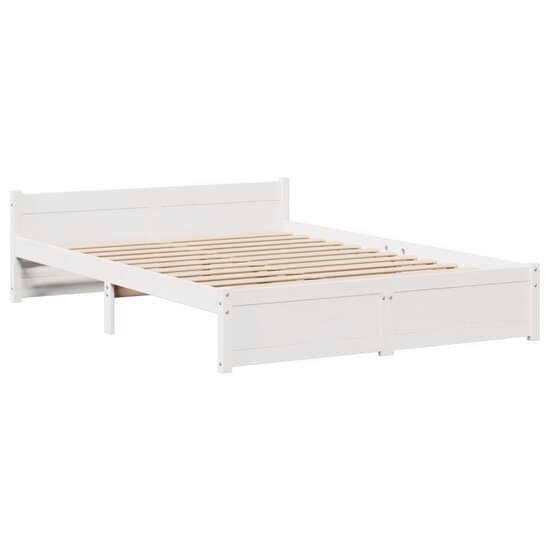 Bedframe met hoofdeinde zonder matras 140x200 cm wit