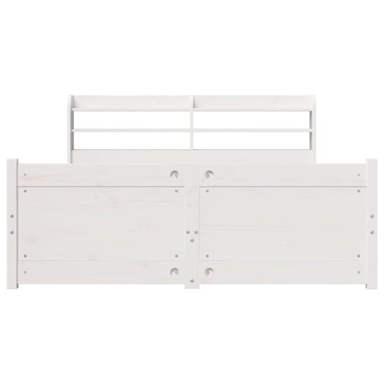Bedframe met hoofdeinde zonder matras 140x200 cm wit