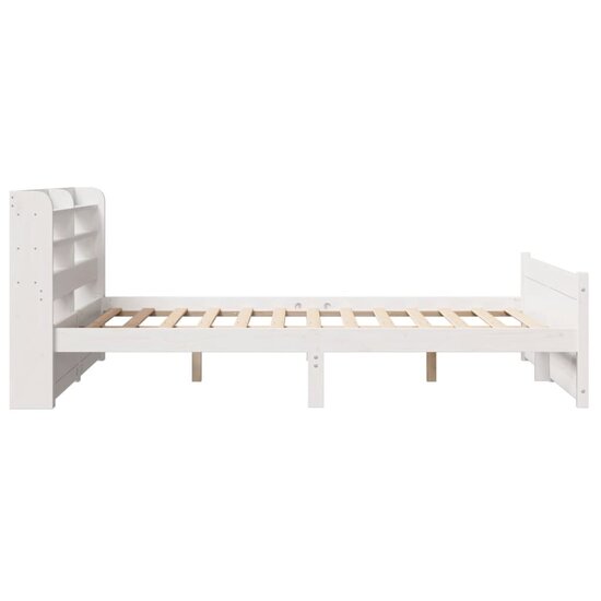 Bedframe met hoofdeinde zonder matras 140x200 cm wit