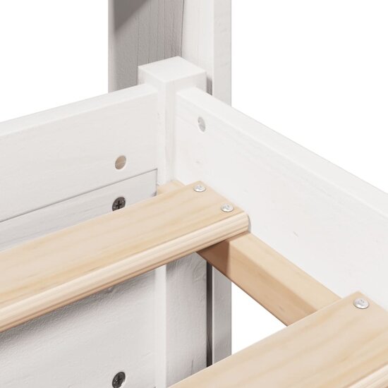 Bedframe met hoofdeinde zonder matras 140x200 cm wit