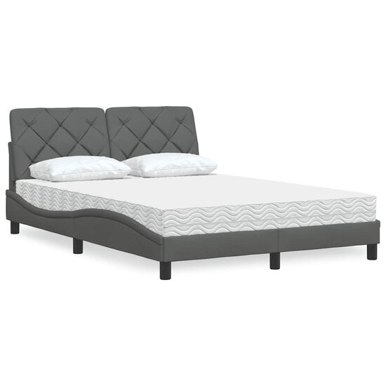 Bed met matras stof donkergrijs 120x200 cm
