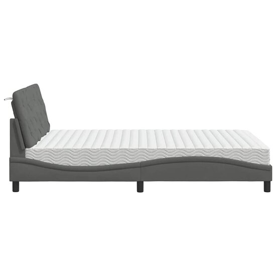 Bed met matras stof donkergrijs 120x200 cm