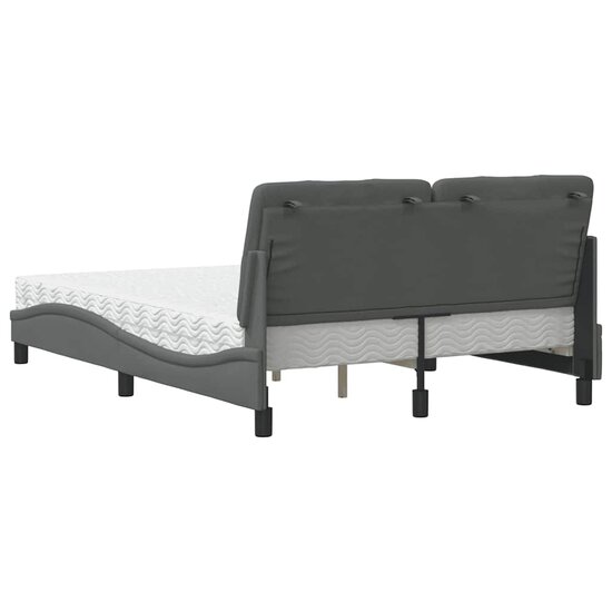 Bed met matras stof donkergrijs 120x200 cm