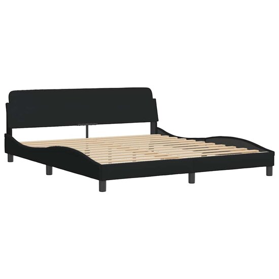 Bedframe met LED zonder matras 180x200 cm stof zwart