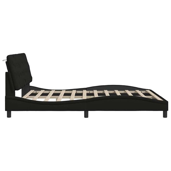 Bedframe met LED zonder matras 180x200 cm stof zwart