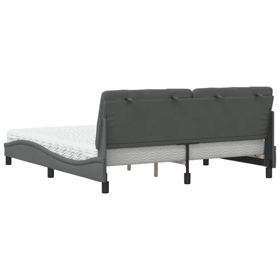 Bed met matras stof donkergrijs 180x200 cm