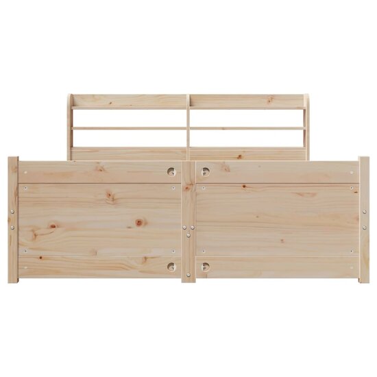 Bedframe Met Hoofdbord Massief Grenenhout 160 x 200 cm Bruin