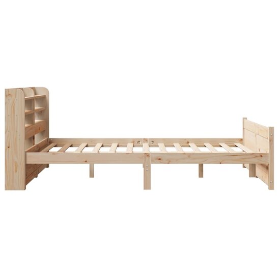 Bedframe Met Hoofdbord Massief Grenenhout 160 x 200 cm Bruin
