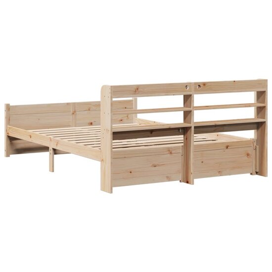 Bedframe Met Hoofdbord Massief Grenenhout 160 x 200 cm Bruin