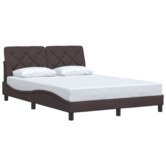 Bedframe Zonder Matras Stof 120 x 200 cm Donkerbruin