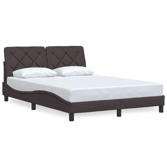 Bedframe Zonder Matras Stof 120 x 200 cm Donkerbruin