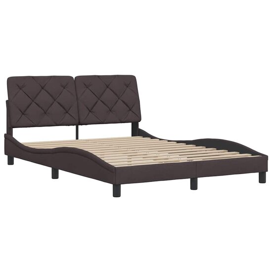 Bedframe Zonder Matras Stof 120 x 200 cm Donkerbruin