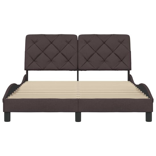 Bedframe Zonder Matras Stof 120 x 200 cm Donkerbruin
