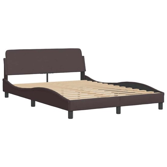 Bedframe Zonder Matras Stof 120 x 200 cm Donkerbruin