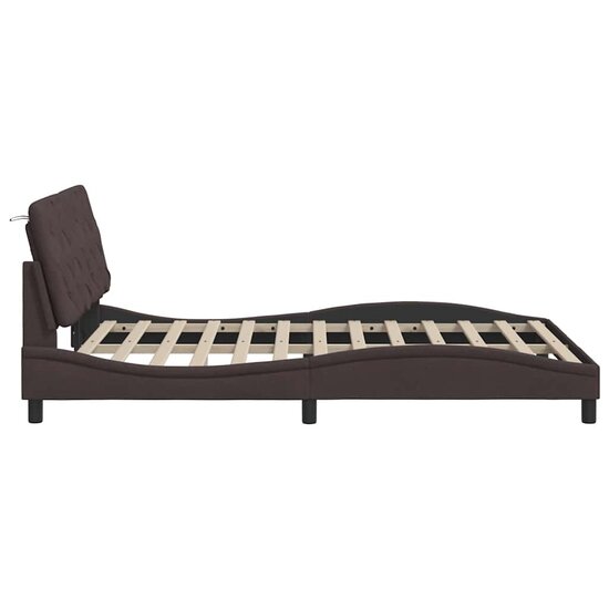 Bedframe Zonder Matras Stof 120 x 200 cm Donkerbruin