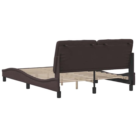 Bedframe Zonder Matras Stof 120 x 200 cm Donkerbruin