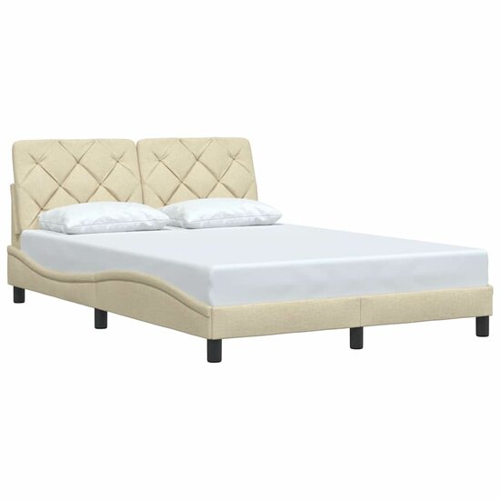 Bedframe Zonder Matras Stof Kleurig 120 x 200 cm Cr&egrave;me