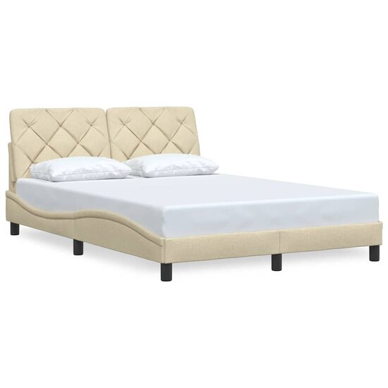 Bedframe Zonder Matras Stof Kleurig 120 x 200 cm Cr&egrave;me