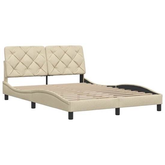 Bedframe Zonder Matras Stof Kleurig 120 x 200 cm Cr&egrave;me