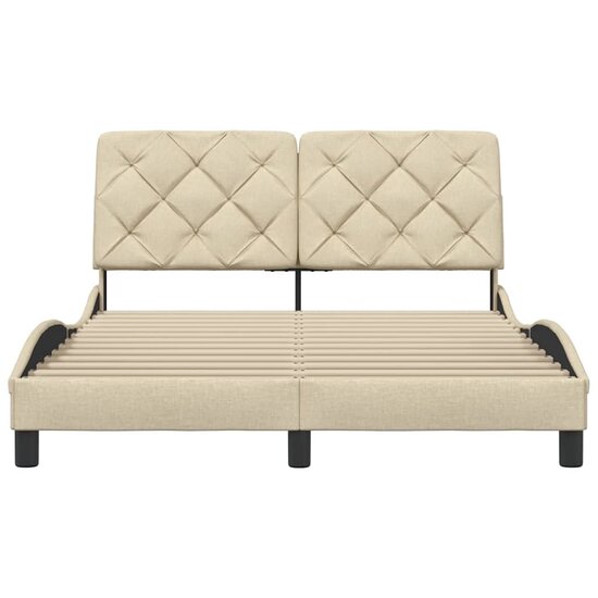 Bedframe Zonder Matras Stof Kleurig 120 x 200 cm Cr&egrave;me