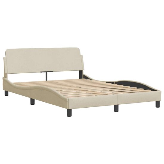 Bedframe Zonder Matras Stof Kleurig 120 x 200 cm Cr&egrave;me