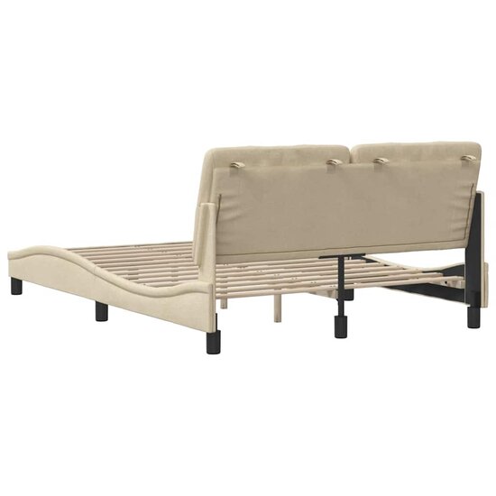 Bedframe Zonder Matras Stof Kleurig 120 x 200 cm Cr&egrave;me
