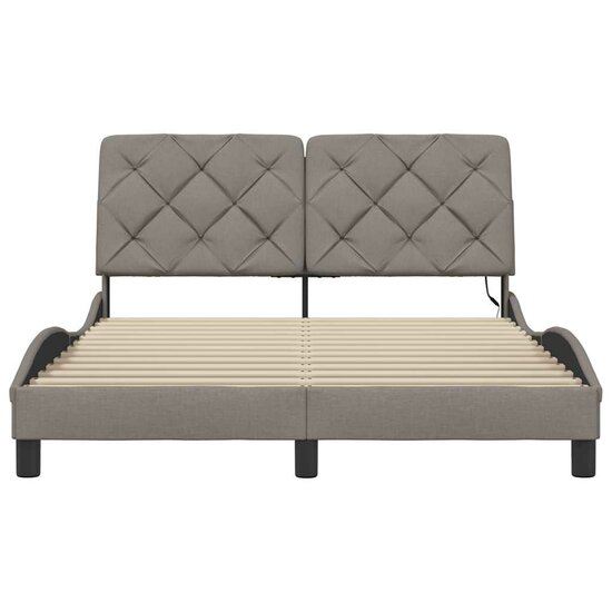 Bedframe Met Led Zonder Matras Stof 120 x 200 cm Taupe