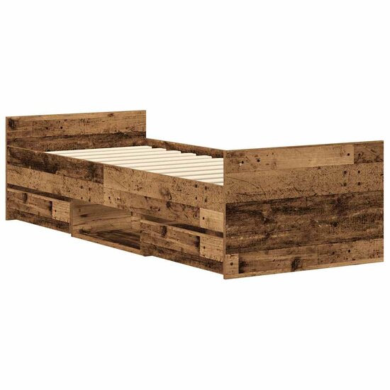 Bedframe Zonder Matras Bewerkt Hout 100 x 200 cm Oud hout