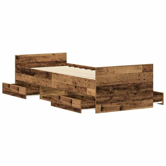 Bedframe Zonder Matras Bewerkt Hout 100 x 200 cm Oud hout