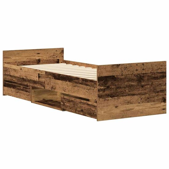 Bedframe Zonder Matras Bewerkt Hout 100 x 200 cm Oud hout
