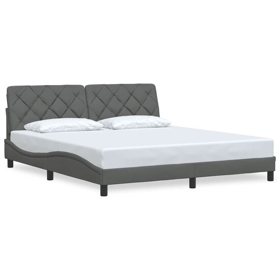 Bedframe Zonder Matras Stof 180 x 200 cm Donkergrijs