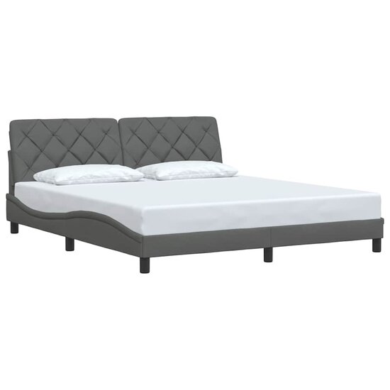 Bedframe Zonder Matras Stof 180 x 200 cm Donkergrijs