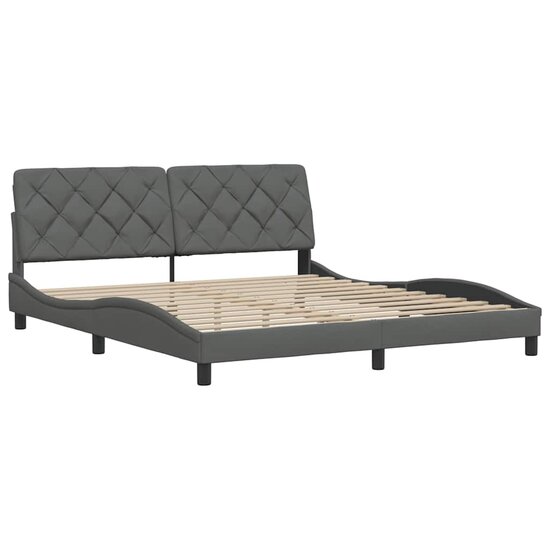 Bedframe Zonder Matras Stof 180 x 200 cm Donkergrijs