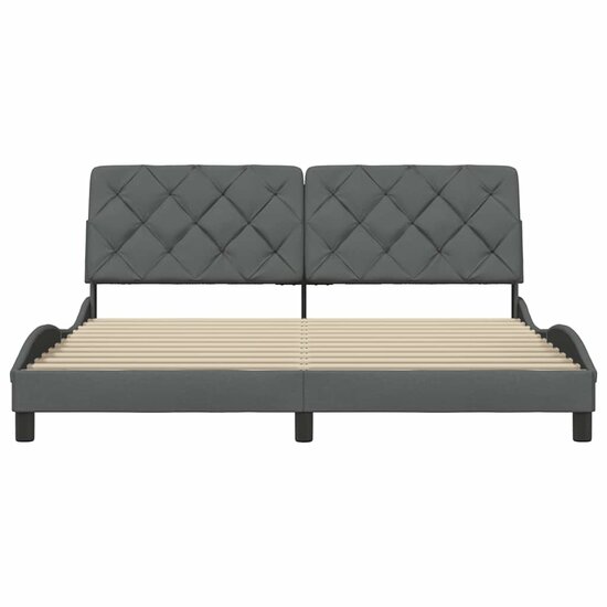 Bedframe Zonder Matras Stof 180 x 200 cm Donkergrijs