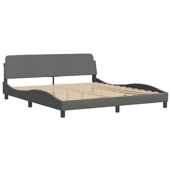 Bedframe Zonder Matras Stof 180 x 200 cm Donkergrijs