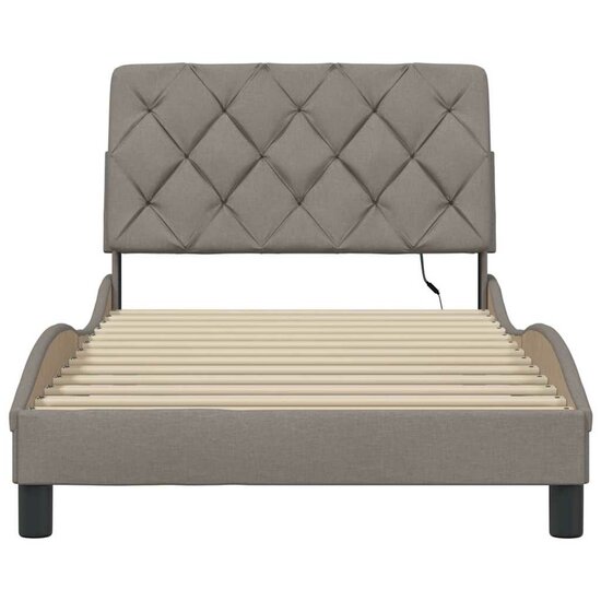 Bedframe Met Led Zonder Matras Stof 100 x 200 cm Taupe