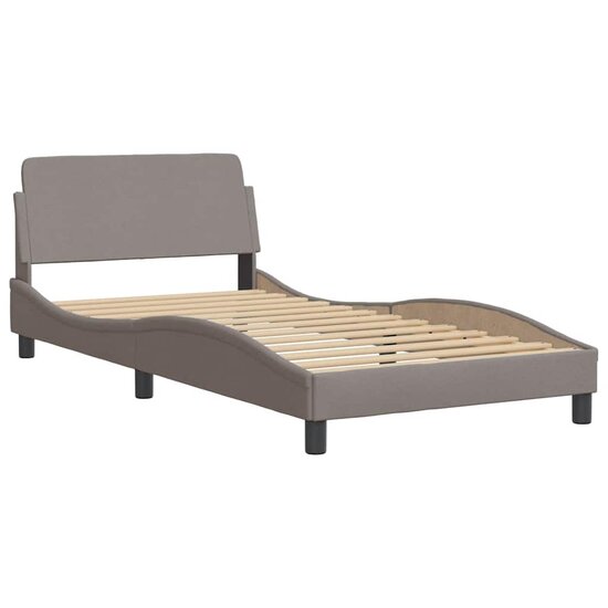Bedframe Met Led Zonder Matras Stof 100 x 200 cm Taupe