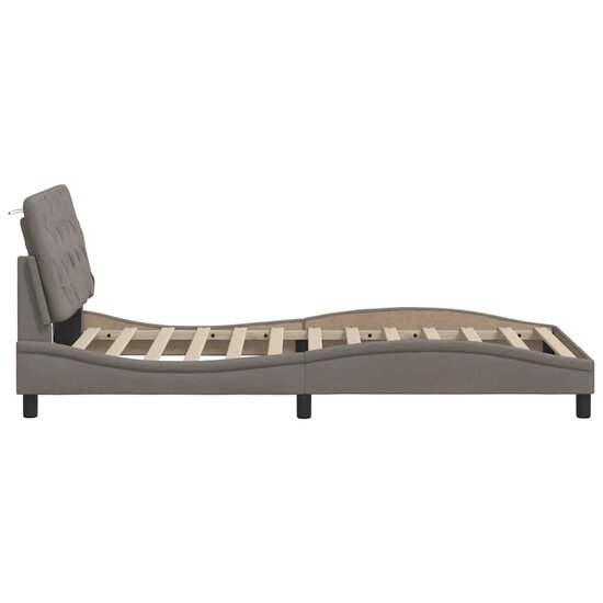 Bedframe Met Led Zonder Matras Stof 100 x 200 cm Taupe
