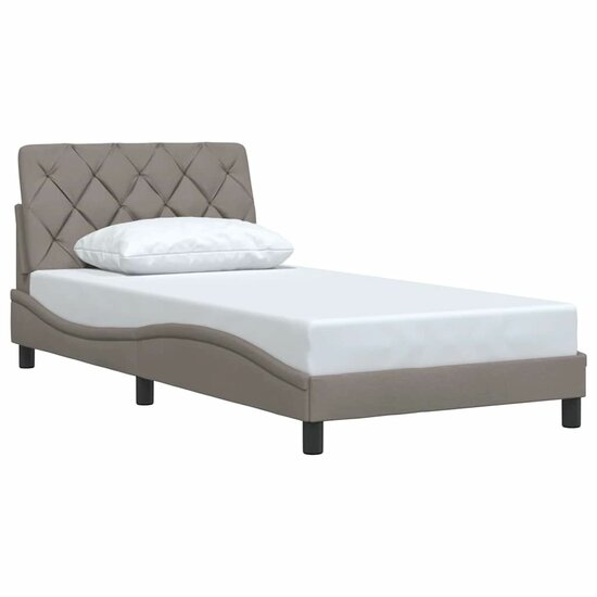 Bedframe Zonder Matras Stof 100 x 200 cm Taupe