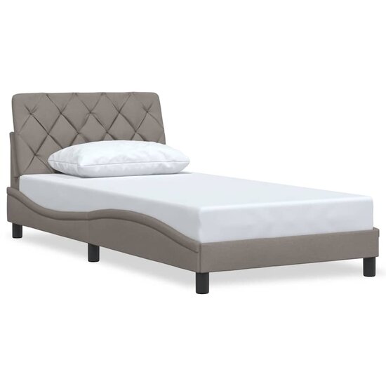Bedframe Zonder Matras Stof 100 x 200 cm Taupe