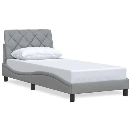 Bedframe Zonder Matras Stof 90 x 200 cm Lichtgrijs