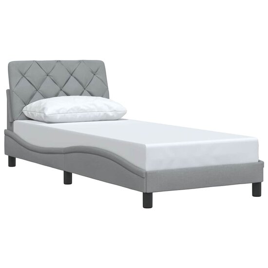 Bedframe Zonder Matras Stof 90 x 200 cm Lichtgrijs