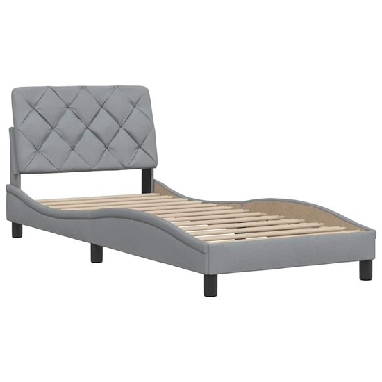 Bedframe Zonder Matras Stof 90 x 200 cm Lichtgrijs